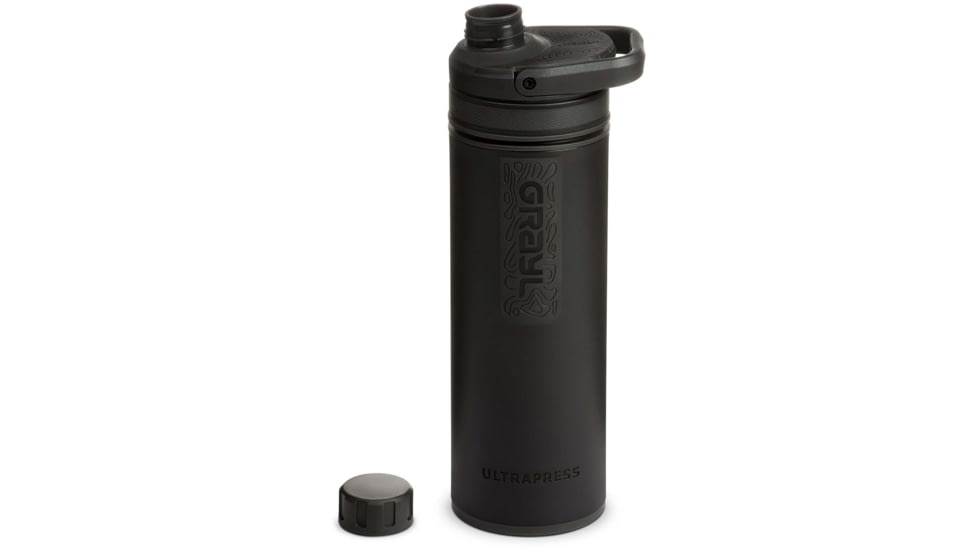 Grayl UltraPress Purifier Bottle, Covert Black, 16.9 oz, 500-COV