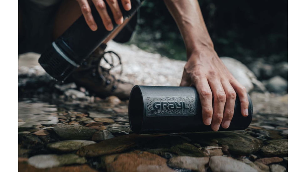 Grayl UltraPress Purifier Bottle, Covert Black, 16.9 oz, 500-COV