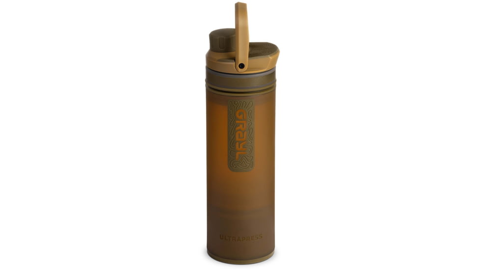 Grayl UltraPress Purifier Bottle, Coyote Brown, 16.9 oz, 500-CBN