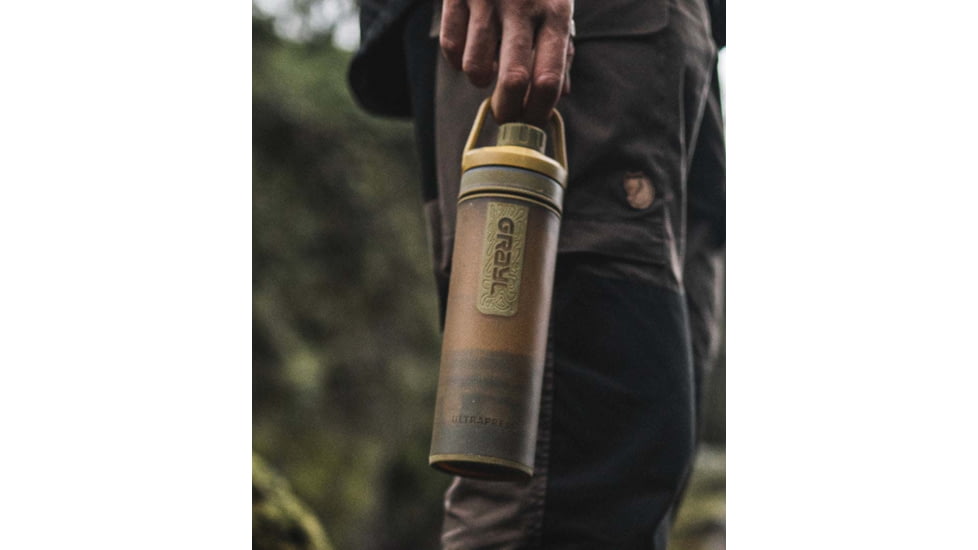 Grayl UltraPress Purifier Bottle, Coyote Brown, 16.9 oz, 500-CBN