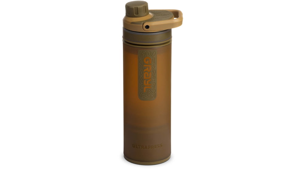 Grayl UltraPress Purifier Bottle, Coyote Brown, 16.9 oz, 500-CBN