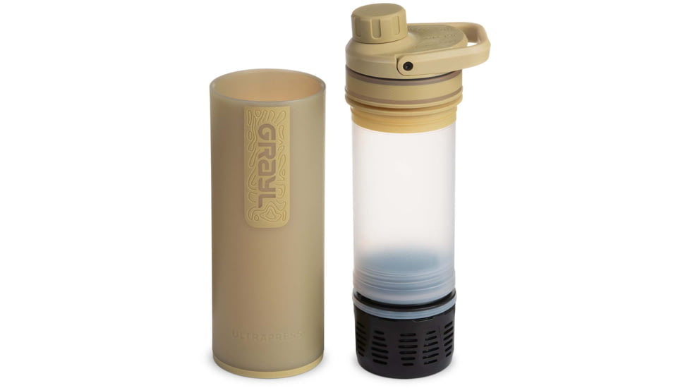Grayl UltraPress Purifier Bottle, Desert Tan, 16.9 oz, 500-DTN