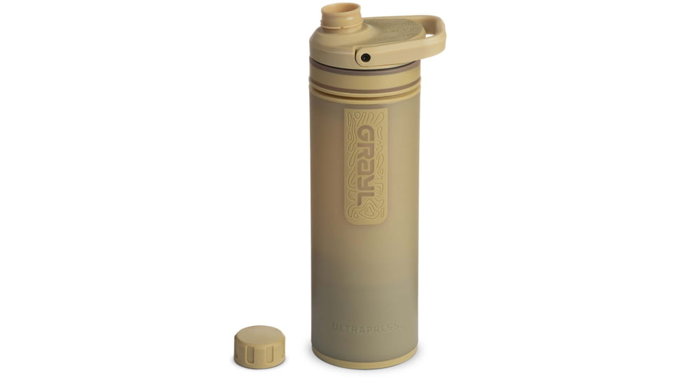 Grayl UltraPress Purifier Bottle, Desert Tan, 16.9 oz, 500-DTN