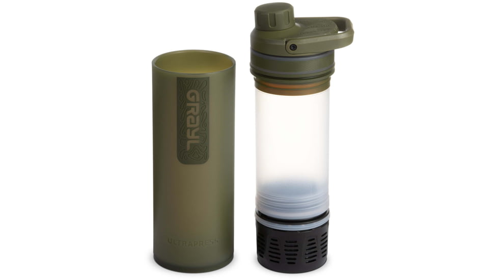 Grayl UltraPress Purifier Bottle, Olive Drab, 16.9 oz, 500-ODG