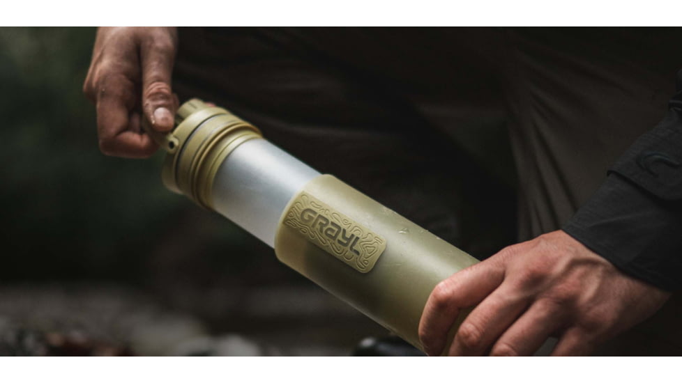 Grayl UltraPress Purifier Bottle, Olive Drab, 16.9 oz, 500-ODG