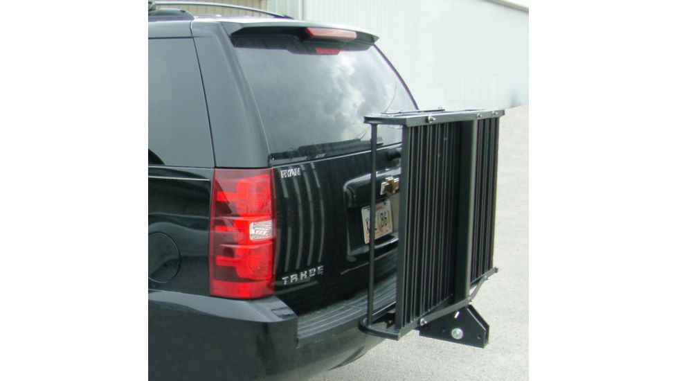 Great Day Hitch-N-Ride FOLDING Ramp Up Carrier - Truck Hitch Receiver Cargo Carrier w/ramp - 7in sides - (2in)(400 lb wt cap), Black HNRU501F