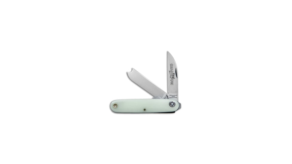 Great Eastern Cutlery GEC #35 Farm &amp; Field Calf Pen Pocket Knife 3.6" NifeBrite Acrylic 350217, White, 1095, adult, BHQ-78009