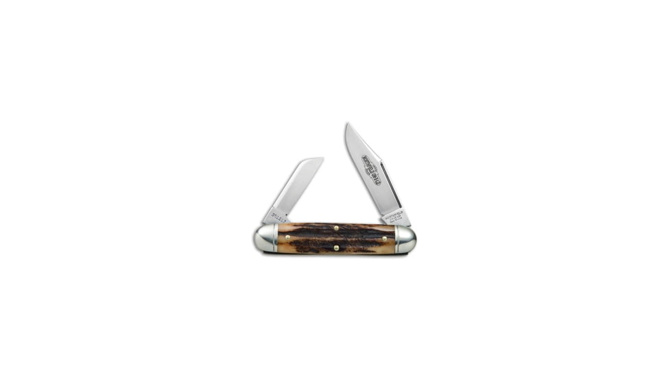 Great Eastern Cutlery GEC #35 Northfield UN-X-LD Churchill Pocket Knife 3.75" Sambar Stag 351217, Brown, 1095, adult, BHQ-78012