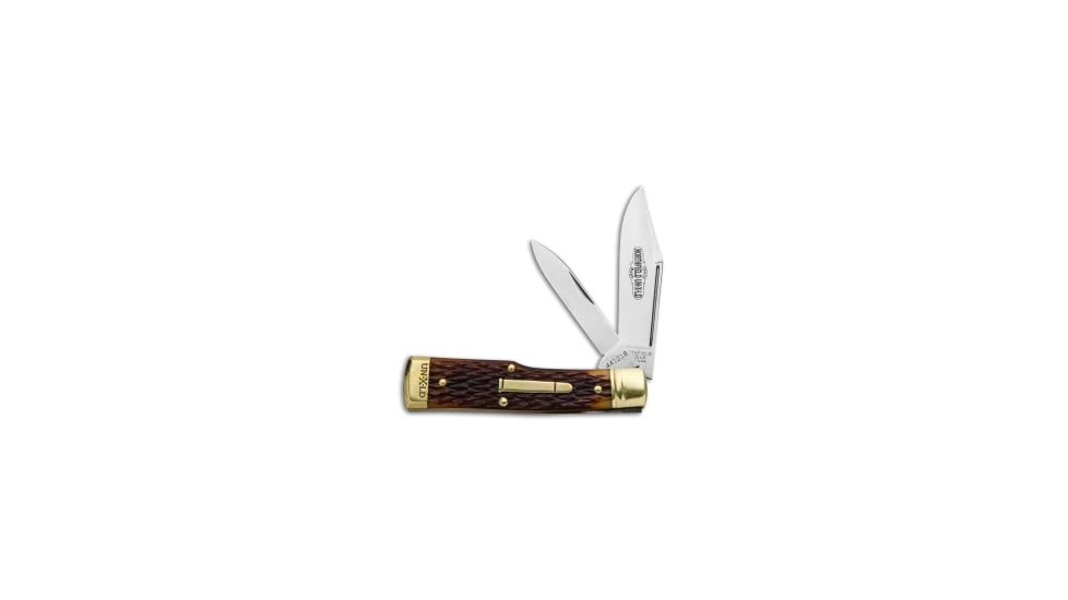 Great Eastern #44 Northfield UN-X-LD Buffalo Jack Folding Knife, 2.875in, 1095, Clip Point, Pen Blade, Bone, Brown Handle, Brown/Gray, 6.375 inch, BHQ-88589