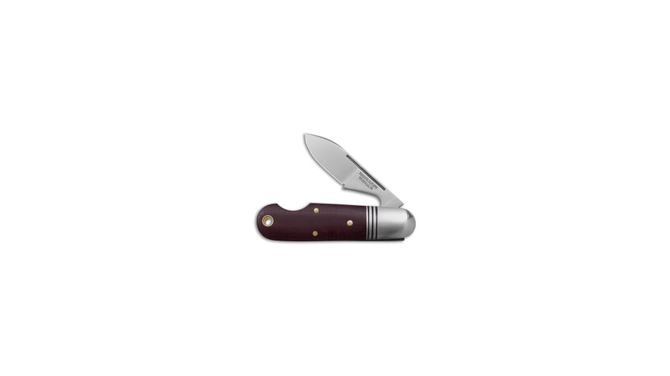 Great Eastern Cutlery GEC Tidioute Cutlery #25 Beerlow Pocket Knife Coral Canvas Micarta2.1" Satin, Brown, 1095, adult, BHQ-181318