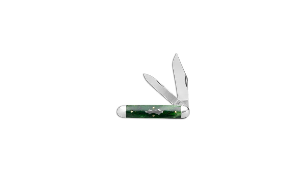 Great Eastern Cutlery GEC Tidioute Cutlery Jumbo Stockpen Jack Spring Pasture Acrylic 3" Satin, Green, 1095, adult, BHQ-227453
