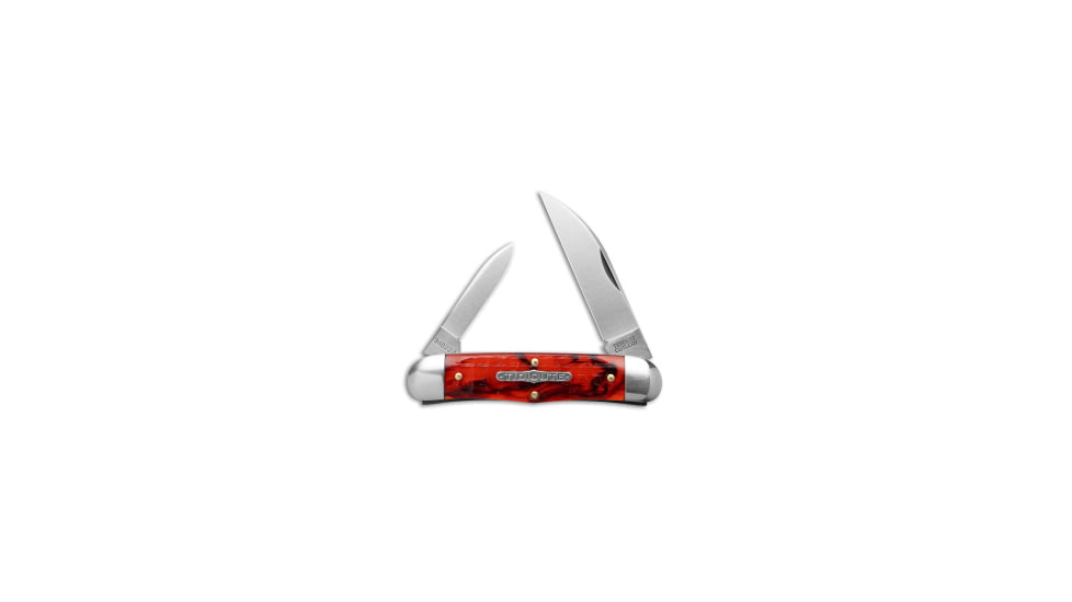 Great Eastern Tidioute Cutlery Smoked Folding Knife, 2.70in, 1095, Wharncliffe, Pen Blade, Acrylic, Red Handle, Red/Gray, 6.42 inch, BHQ-189983