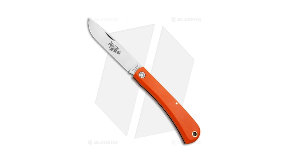 Great Eastern #21 Farm &amp; Field Bull Buster Folding Knife, 3.625in, 1095, Drop Point Blade, Delrin, Orange Handle, Standard, Orange/Gray, 8.25 inch, BHQ-93435