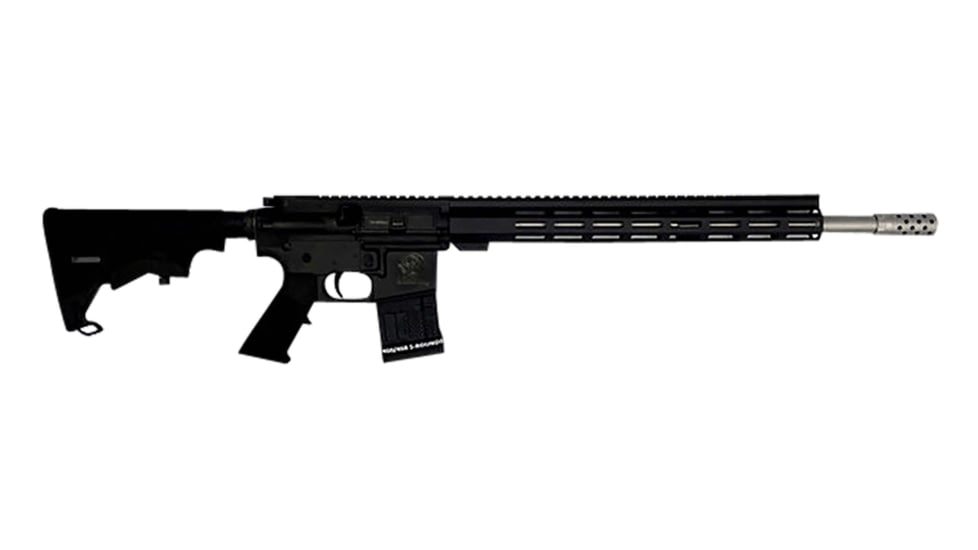 Great Lakes AR-15 Semi-Auto Rifle, .450 Bushmaster, 18 in barrel, 1-24 Twist, Compensator, 5 Rounds, GL15450SSBLK-FRRMPG