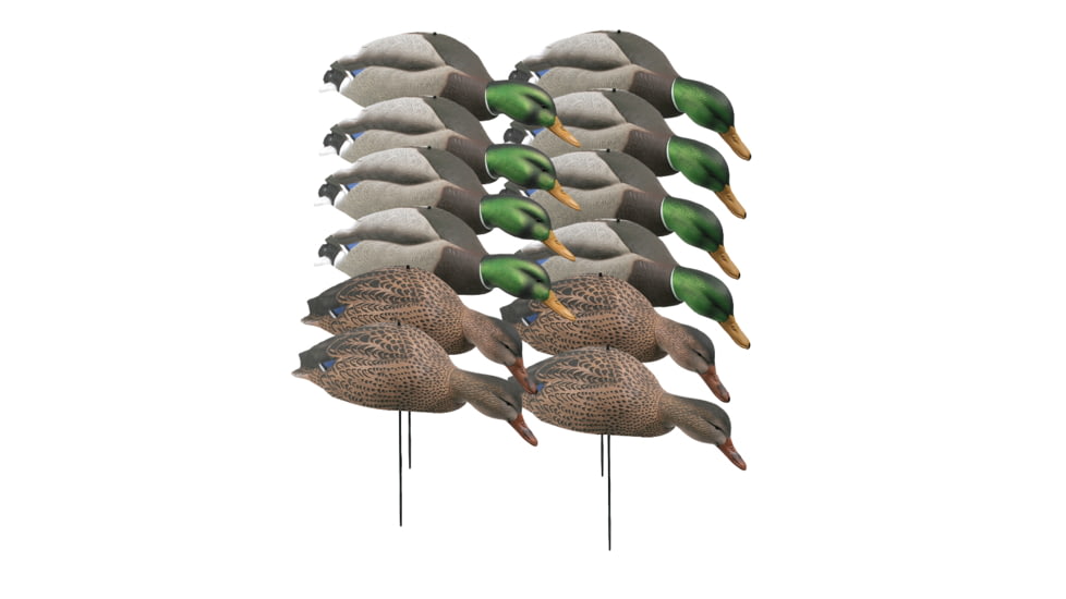 Greenhead Gear Over-Size Duck Decoy,Mallard Shells/Feeder Pack,Dozen 70165