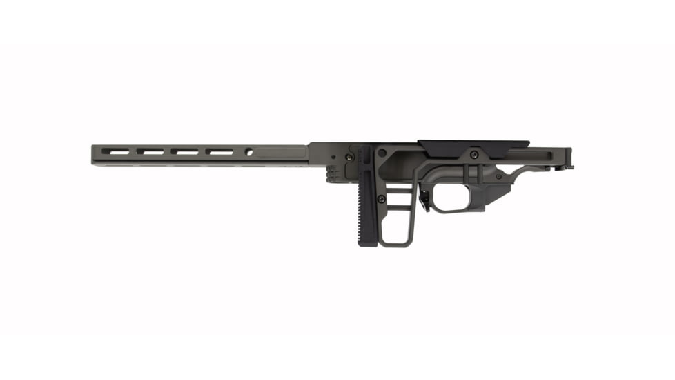 Grey Birch MFG Remington 700 SA 10in Forend/Folding Stock Chassis System, Black, LaChassis-700SA-10-BLK