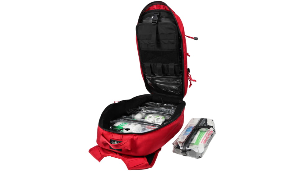 Grey Ghost Gear 3 Day Pack/Medic Pack, Black Zip, Red, GTG5946-Red