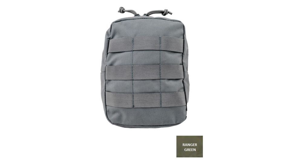 Grey Ghost Gear 6 x 8 inch Utility Pouch, MALICE Clips for MOLLE/PALS, Ranger Green, 2006-6