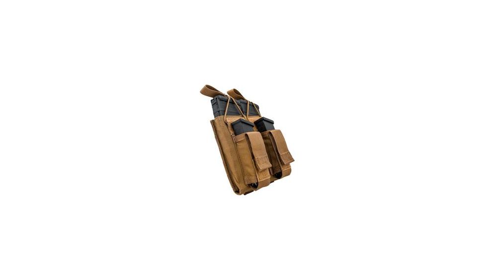 Grey Ghost Gear Double M4/Pistol Mag Pouch, MALICE Clips for MOLLE/PALS, Coyote Brown 10099-14