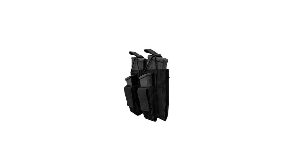Grey Ghost Gear Double M4/Pistol Mag Pouch, MALICE Clips for MOLLE/PALS, Black 10099-2