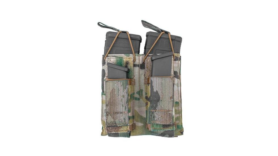 Grey Ghost Gear Double M4/Pistol Mag Pouch, MALICE Clips for MOLLE/PALS, MultiCam 10099-5