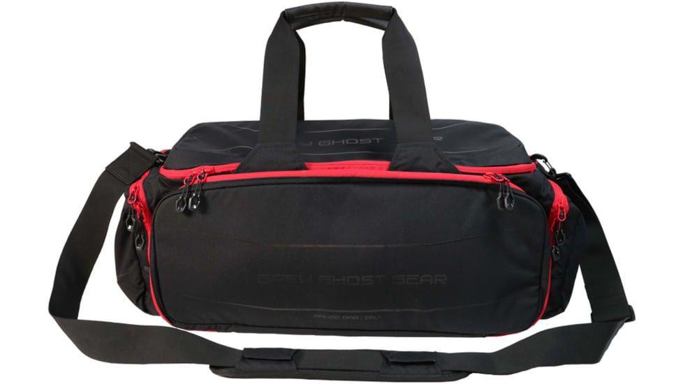Grey Ghost Gear Large Range Bag, Red Zips, Black, GTG5897-2