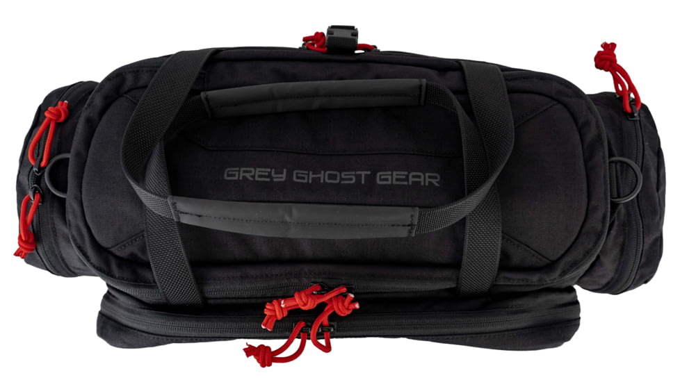Grey Ghost Gear Range Bag, 1260 cubic inches, Black with Red Zipper Pulls, 60200-2