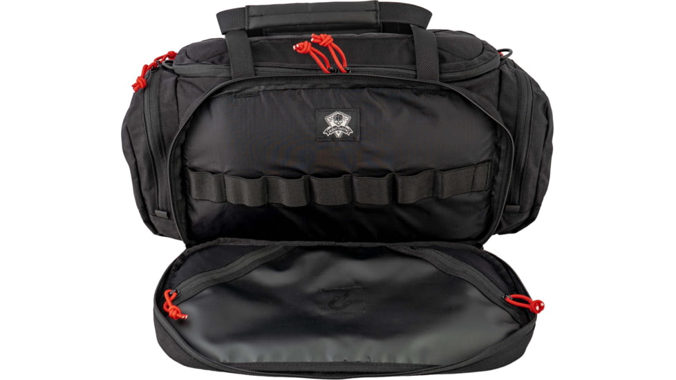 Grey Ghost Gear Range Bag, 1260 cubic inches, Black with Red Zipper Pulls, 60200-2