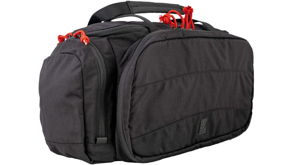 Grey Ghost Gear Range Bag, 1260 cubic inches, Black with Red Zipper Pulls, 60200-2
