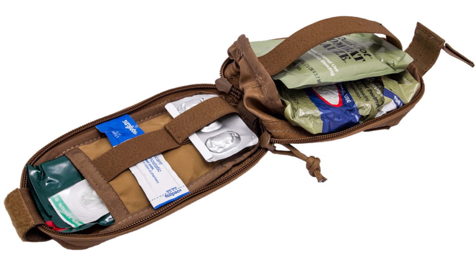 Grey Ghost Gear Slim Medical Pouch, Malice Clips for MOLLE/PALS, Coyote Brown, 4002-14