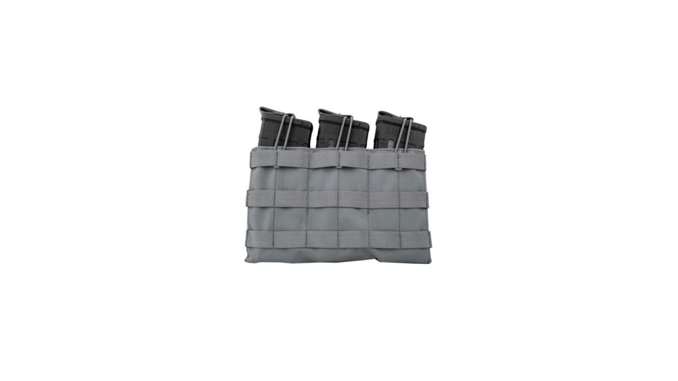 Grey Ghost Gear Triple 5.56 Mag Panel, MALICE Clips for MOLLE/PALS, Wolf Gray 1006-28