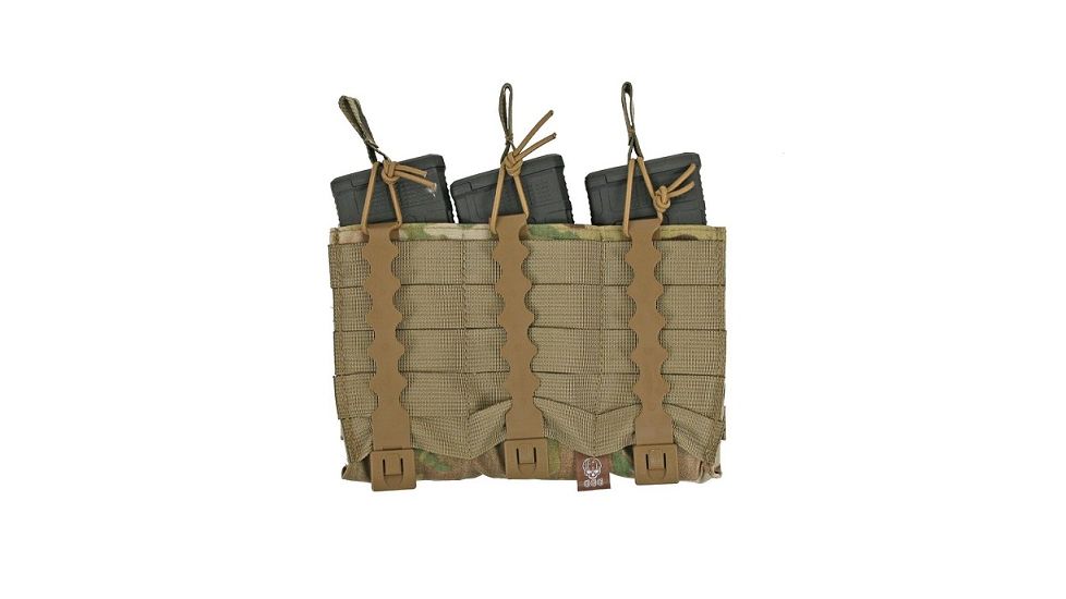 Grey Ghost Gear Triple 5.56 Mag Panel, MALICE Clips for MOLLE/PALS, MultiCam 1006-5