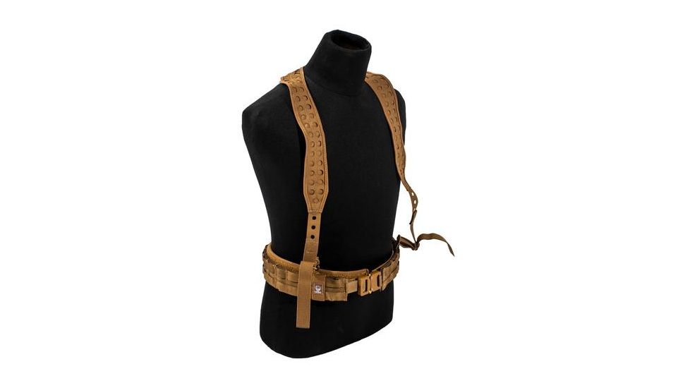 Grey Ghost Gear UGF 3-Point Battle Belt Suspenders, Hypalon, Coyote Brown 9036-14