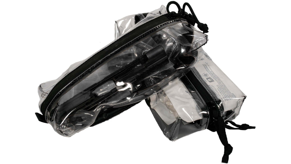 Grey Ghost Gear Vinyl Zipper Pouch w/Black Zipper, Clear, Small, 1056-2