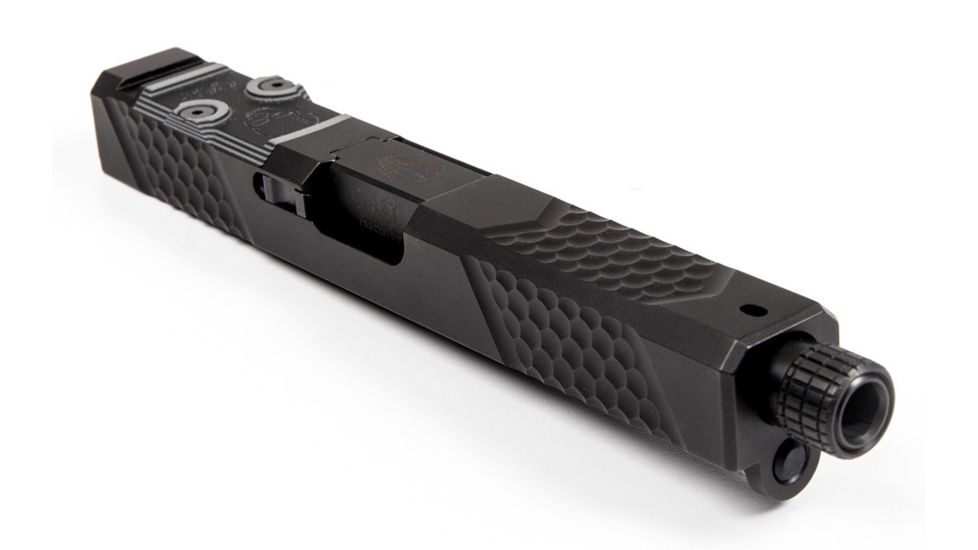 Grey Ghost Precision Glock 17 Gen 3 Slide, Complete - V2 w/Threaded Barrel, Black APGG100003T