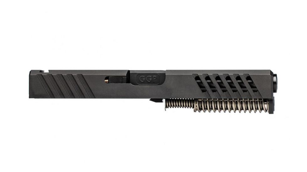 Grey Ghost Precision Glock 17 Gen 4 Slide, Complete - V1 w/Non-Threaded Barrel, Black, APGG100008N