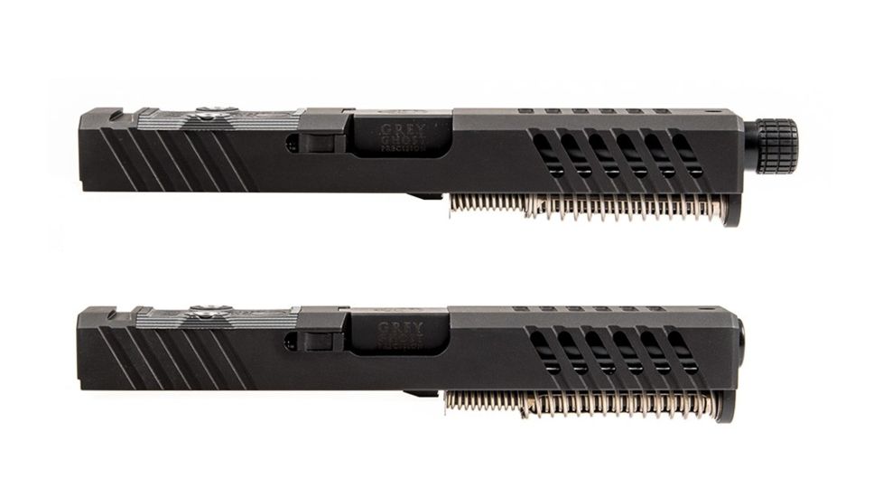 Grey Ghost Precision Glock 17 Gen 4 Slide, Complete - V1RMR w/Threaded Barrel, Black, APGG100011T