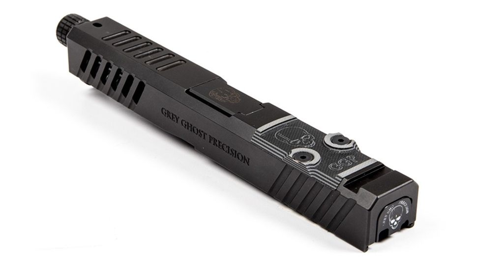 Grey Ghost Precision Glock 17 Gen 4 Slide, Complete - V2RMR w/Threaded Barrel, Black, APGG100012T