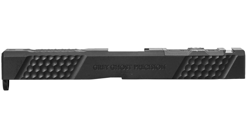 Grey Ghost Precision Glock 17 Gen3 Stripped Slide, RMR Cut, Version 2 - Diamond Checkering Pattern, 17-4 SS, Black Nitride, GGP-17-3-OC-V2