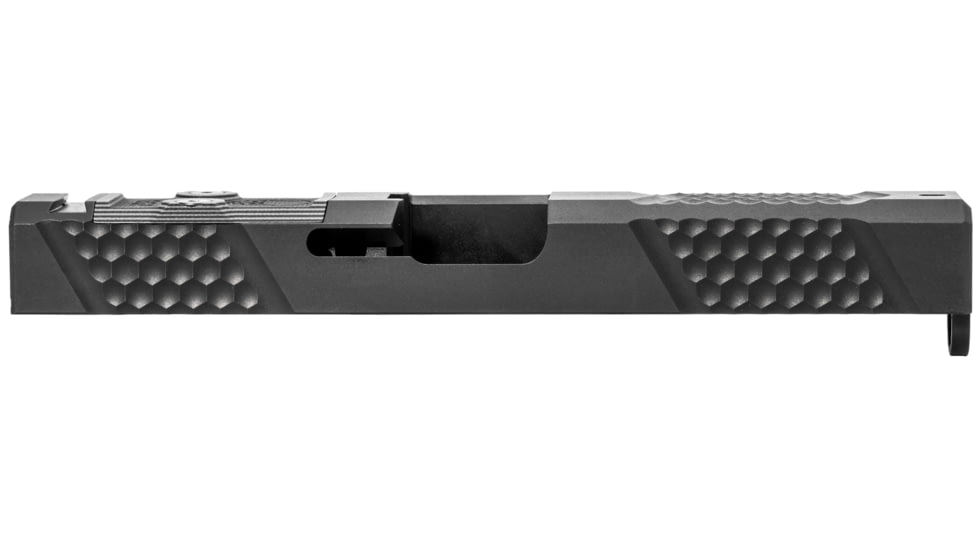 Grey Ghost Precision Glock 17 Gen3 Stripped Slide, RMR Cut, Version 2 - Diamond Checkering Pattern, 17-4 SS, Black Nitride, GGP-17-3-OC-V2