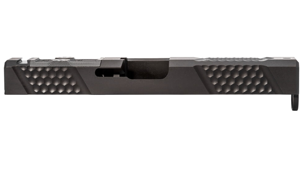 Grey Ghost Precision Glock 17 Gen4 Stripped Slide, RMR Cut, Version 2 - Diamond Checkering Pattern, 17-4 SS, Black Nitride, GGP-17-4-OC-V2