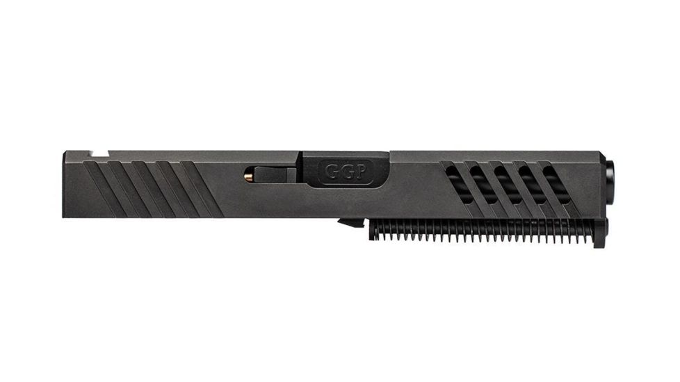 Grey Ghost Precision Glock 19 Gen 4 Slide, Complete - V1 w/Non-Threaded Barrel, Black, APGG100020N