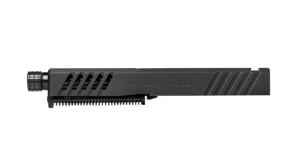 Grey Ghost Precision Glock 19 Gen 4 Slide, Complete - V1 w/Threaded Barrel, Black, APGG100020T