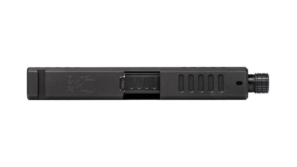 Grey Ghost Precision Glock 19 Gen 4 Slide, Complete - V1 w/Threaded Barrel, Black, APGG100020T