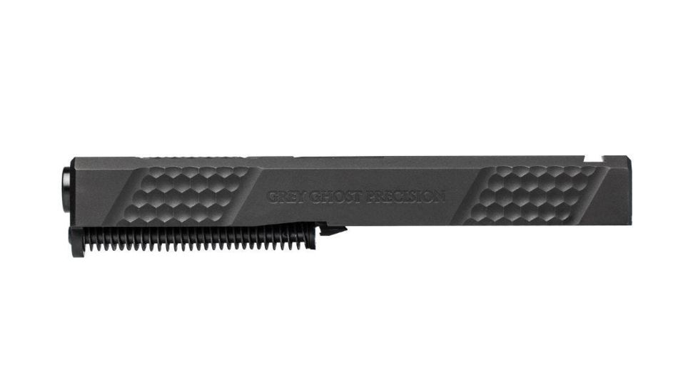 Grey Ghost Precision Glock 19 Gen 4 Slide, Complete - V2 w/Non-Threaded Barrel, Black, APGG100021N
