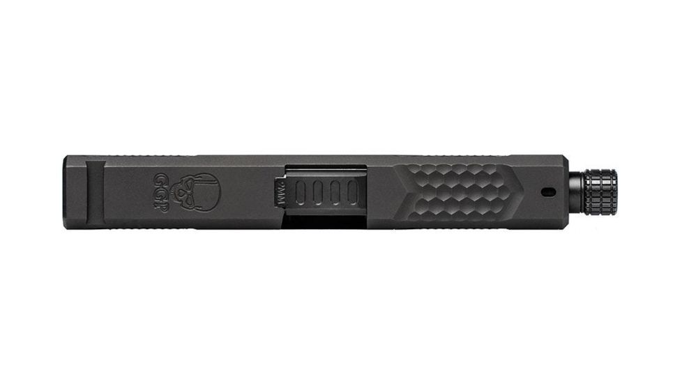 Grey Ghost Precision Glock 19 Gen 4 Slide, Complete - V2 w/Threaded Barrel, Black, APGG100021T
