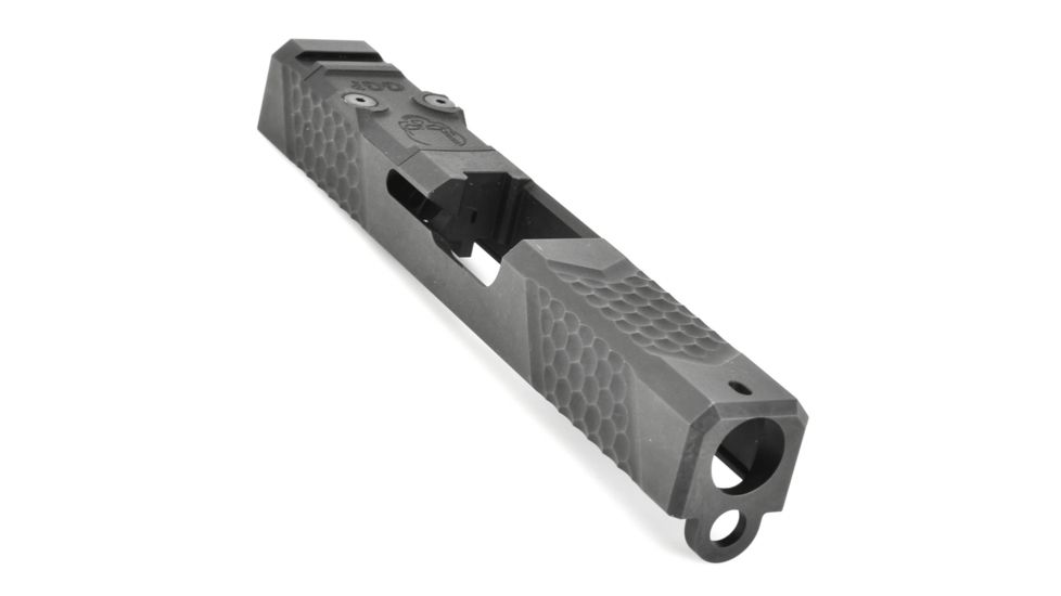 Grey Ghost Precision Glock 19 Gen3 Stripped Slide, RMR Cut, Version 2 - Diamond Checkering Pattern, 17-4 SS, Black, GGP-19-3-RMR-2