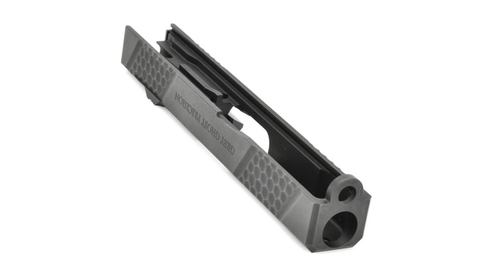 Grey Ghost Precision Glock 19 Gen3 Stripped Slide, RMR Cut, Version 2 - Diamond Checkering Pattern, 17-4 SS, Black, GGP-19-3-RMR-2