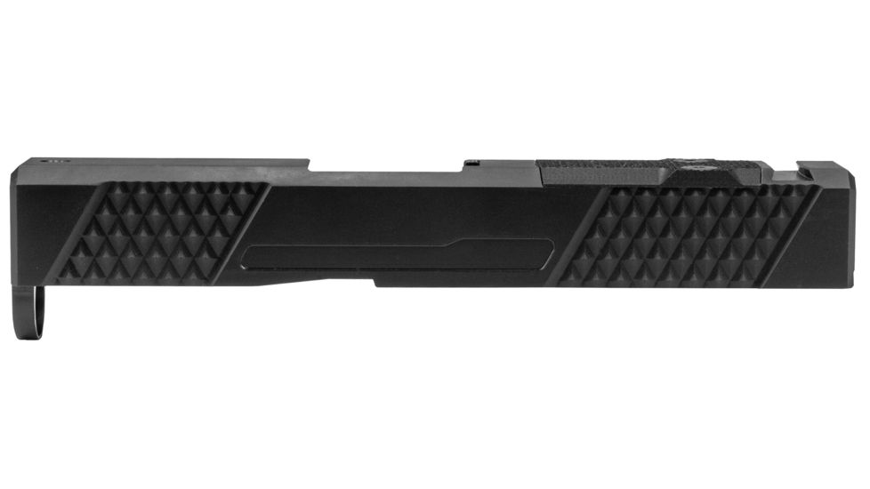 Grey Ghost Precision Glock 43 Stripped Slide, Version 2 - Diamond Checkering Pattern, 17-4PH SS, DLC, Black, GGP-SPG43-V2-BLK