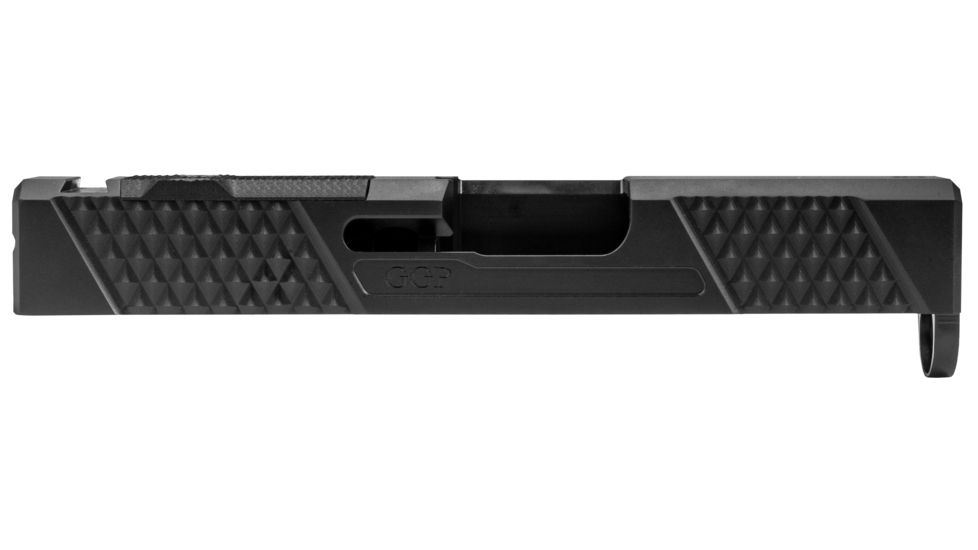 Grey Ghost Precision Glock 43 Stripped Slide, Version 2 - Diamond Checkering Pattern, 17-4PH SS, DLC, Black, GGP-SPG43-V2-BLK